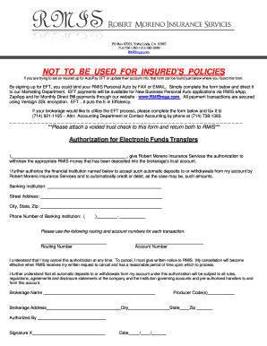 Authorization for Electronic Funds Transfers