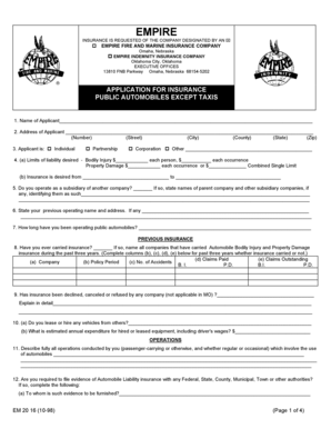 Public Automobiles Insurance Application
