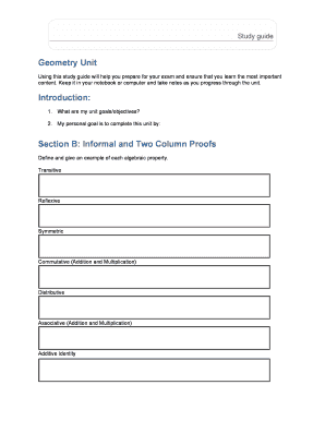 Geometry Unit Study Guide