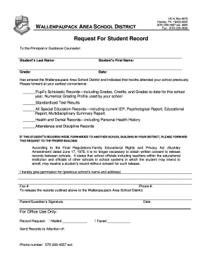 Request for Student Records
