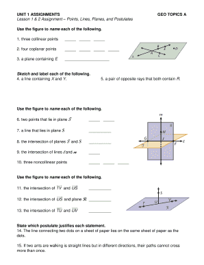 Geometry Assignment Worksheet