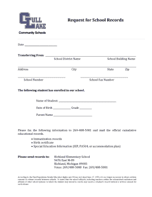 Request for School Records