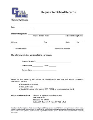 Request for School Records