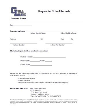 Request for School Records