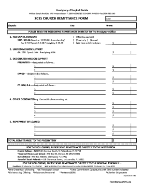 2015 Church Remittance Form