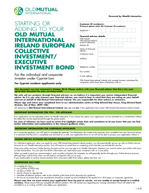 Old Mutual International Ireland Investment Bond Application