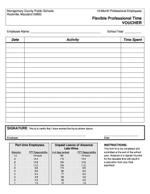 Montgomery County Professional Employee Time Voucher