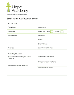 Sixth Form Application Form