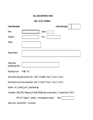 SIG-CADR Reporting Form