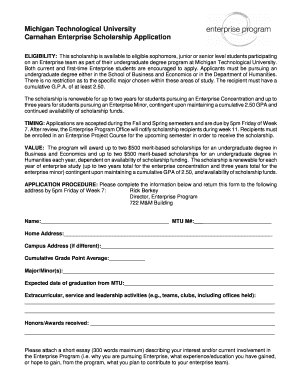 Carnahan Enterprise Scholarship Application
