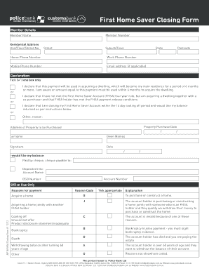First Home Saver Closing Form