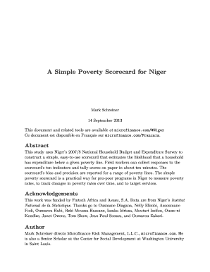 Simple Poverty Scorecard for Niger