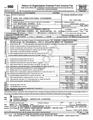 Form 990 Return of Organization Exempt From Income Tax