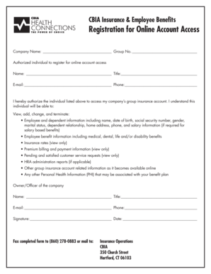 CBIA Insurance Online Account Access Registration