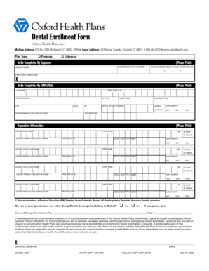 Dental Enrollment Form