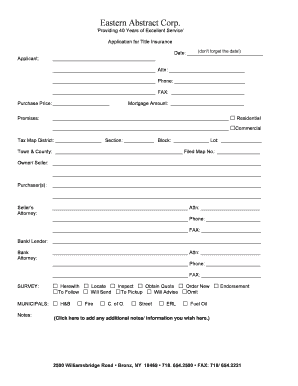 Application for Title Insurance