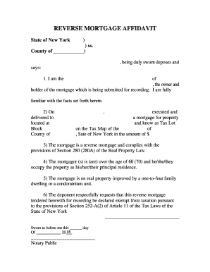 Reverse Mortgage Affidavit