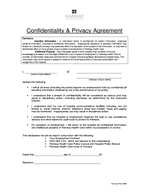 Confidentiality & Privacy Agreement