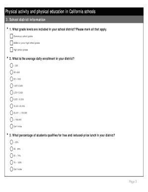 California Schools Physical Activity Survey