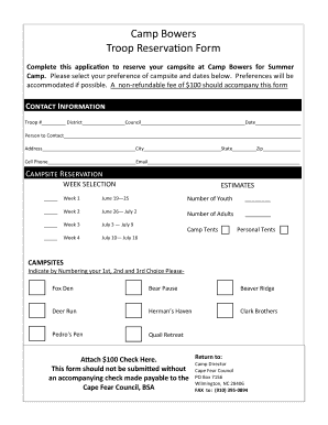 Amp owers Troop Reservation Form - capefearcouncilbsaorg