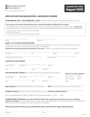 Application for Graduation Bachelor's Degree