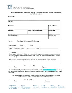 University Registration and Exam Computer Use Agreement