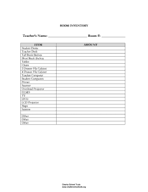 Room Inventory Form