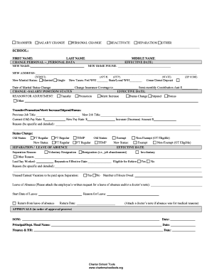Employee Personal and Salary Change Form