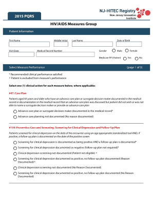 2015 PQRS HIV/AIDS Measures Group