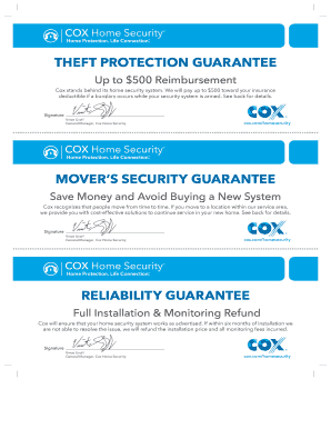 Cox Theft Protection Guarantee Certificate