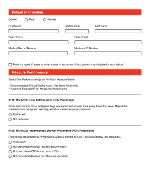 HIV/AIDS Clinical Quality Measures Form
