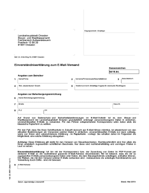 Einverständniserklärung zum E-Mail-Versand
