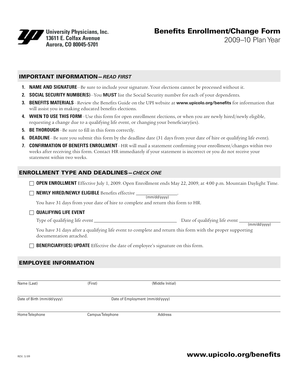 Benefits Enrollment Form