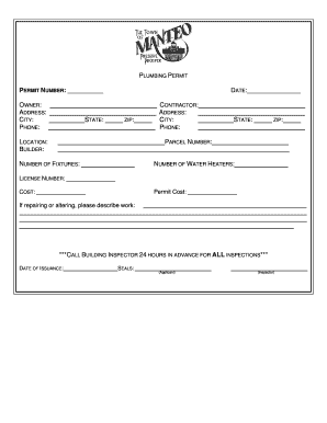 Plumbing Permit Application
