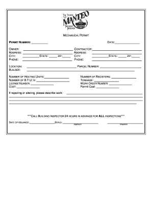 Mechanical Permit Application