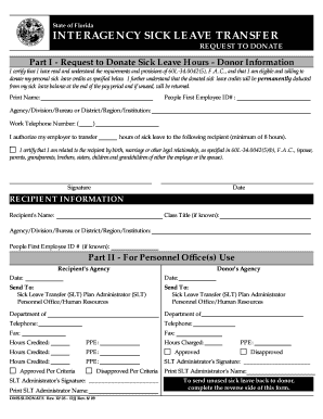 Florida Interagency Sick Leave Donation Request