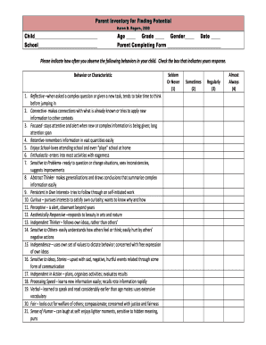 Parent Inventory for Finding Potential