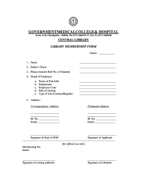 Library Membership Form