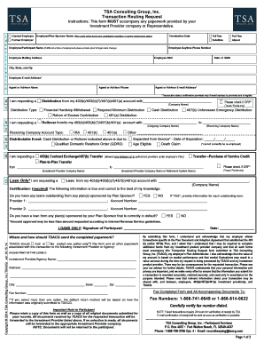 TSA Consulting Group Transaction Routing Request