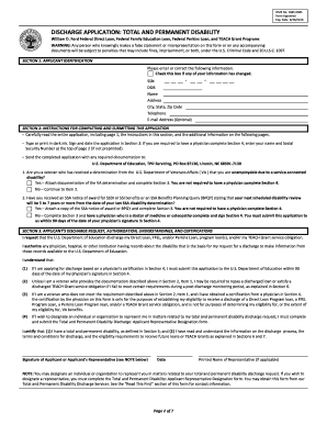 Total and Permanent Disability Discharge Application