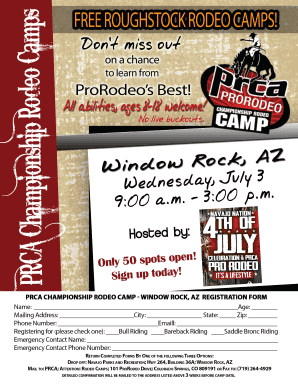 PRCA Championship Rodeo Camp Waiver and Release