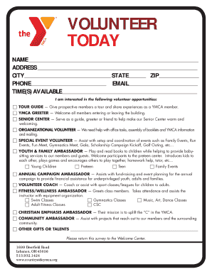 Volunteer Application Form