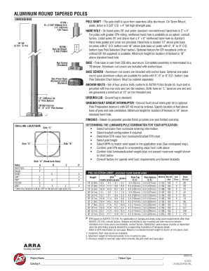 ALUMINUM ROUND TAPERED POLES - LSI Industries Inc