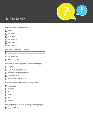 Sailing Survey Form