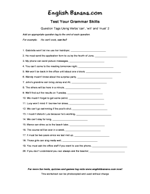 English Grammar Quiz