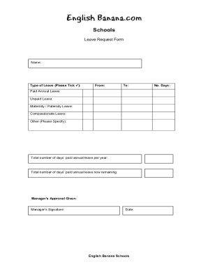 School Leave Request Form