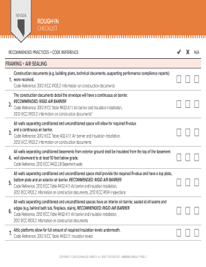 Nevada 2012 IECC Rough-In Checklist