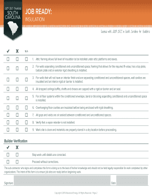 2009 IECC Insulation Checklist for Builders