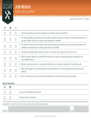 HVAC Installation Checklist for 2009 IECC Compliance