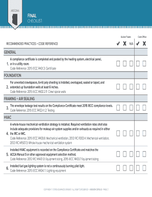 2015 IECC Arizona Compliance Checklist